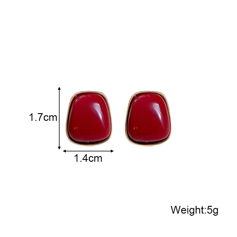 Burgundy Stud Earrings